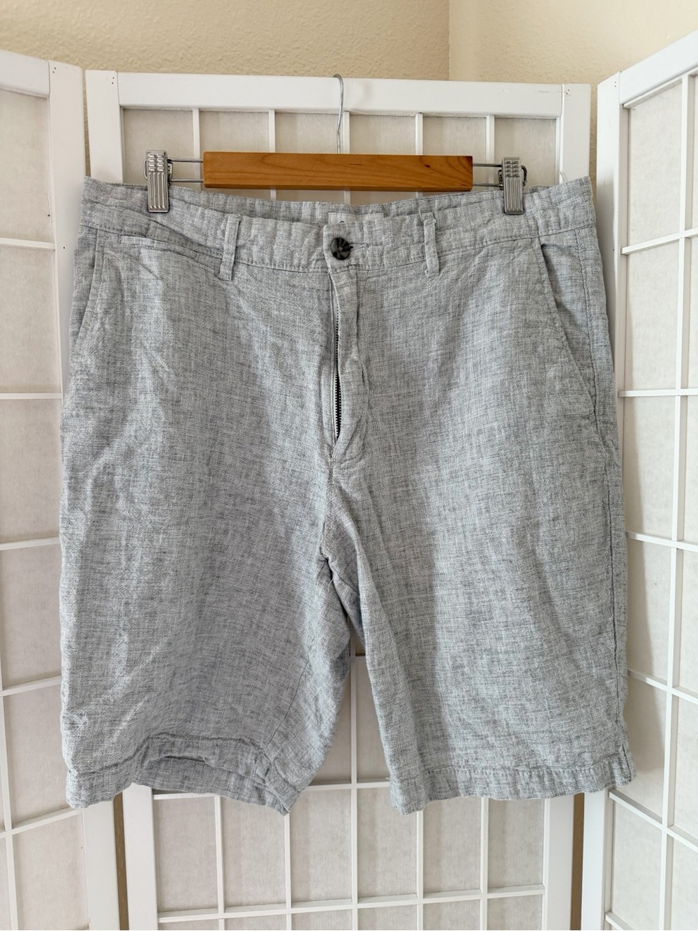 Goodfellow & Co Gray Linen Blend Linden Short 10" Inseam Size 34